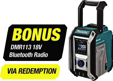 Bonus DMR113 18V LXT / 12V CXT / AC Bluetooth Job Site Radio