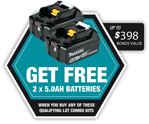 BONUS 2x BL1850B batteries