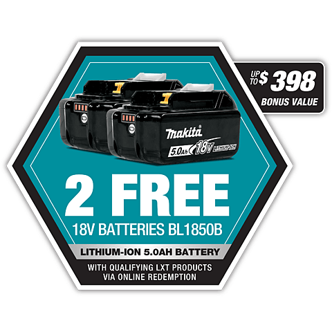 BONUS 2x BL1850B battery