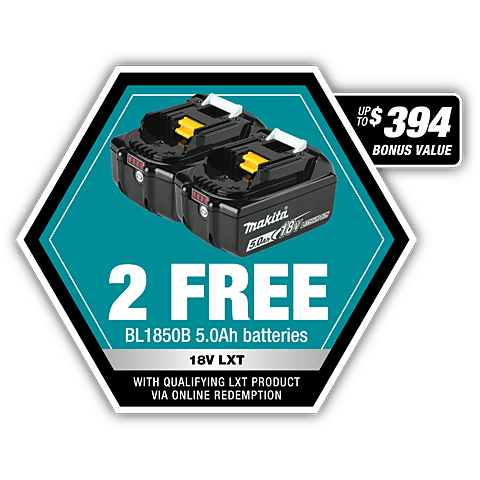 BONUS 2x BL1850B battery