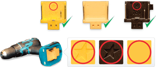 close up of Star and Yellow connectors