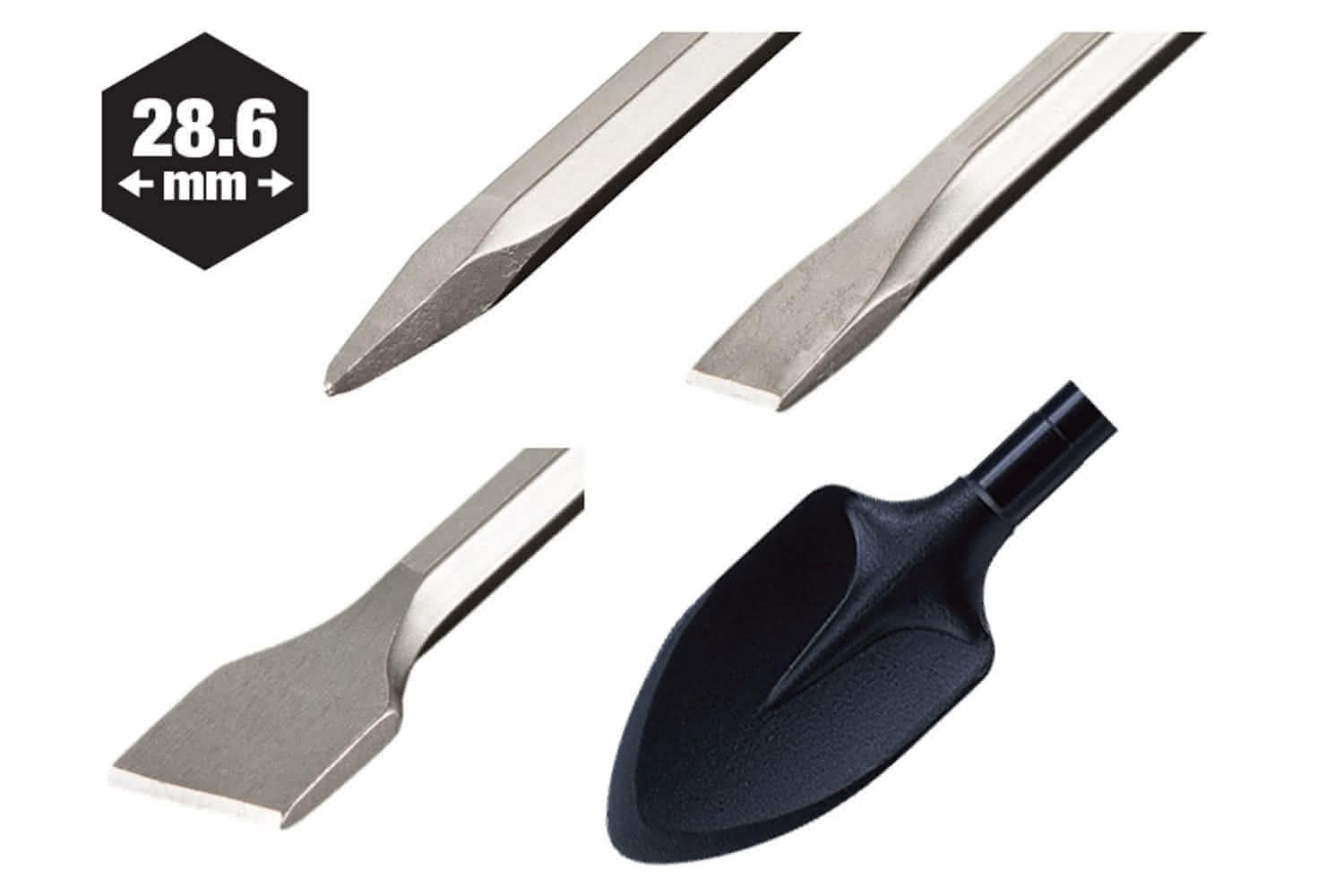 Makita Accessory Details 28.6mm Hex Shank Demolition hammer bits