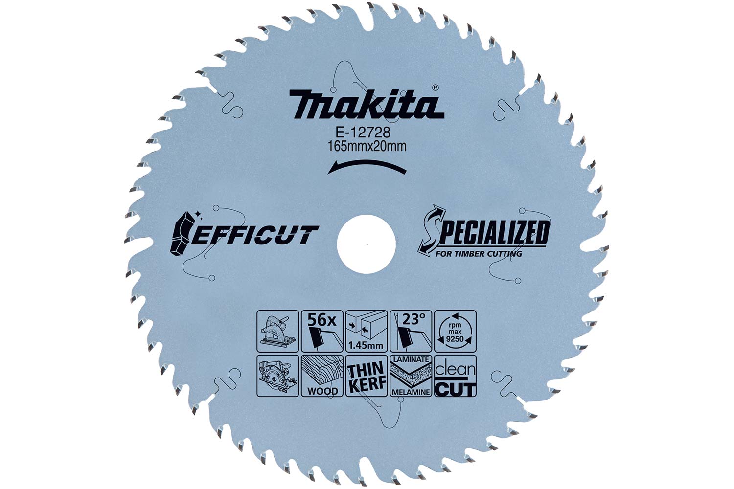 Makita - Accessory Details - EFFICUT 165mm Fluorine Coated Cutting ...