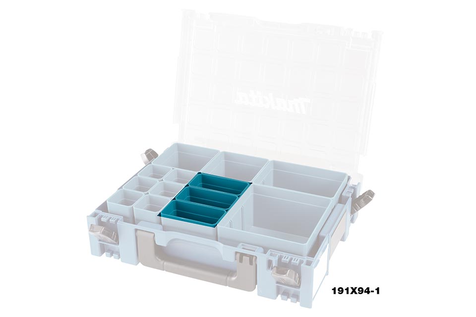 Accessory Details - MAKPAC Clear Lid Organiser With Inserts - Makita