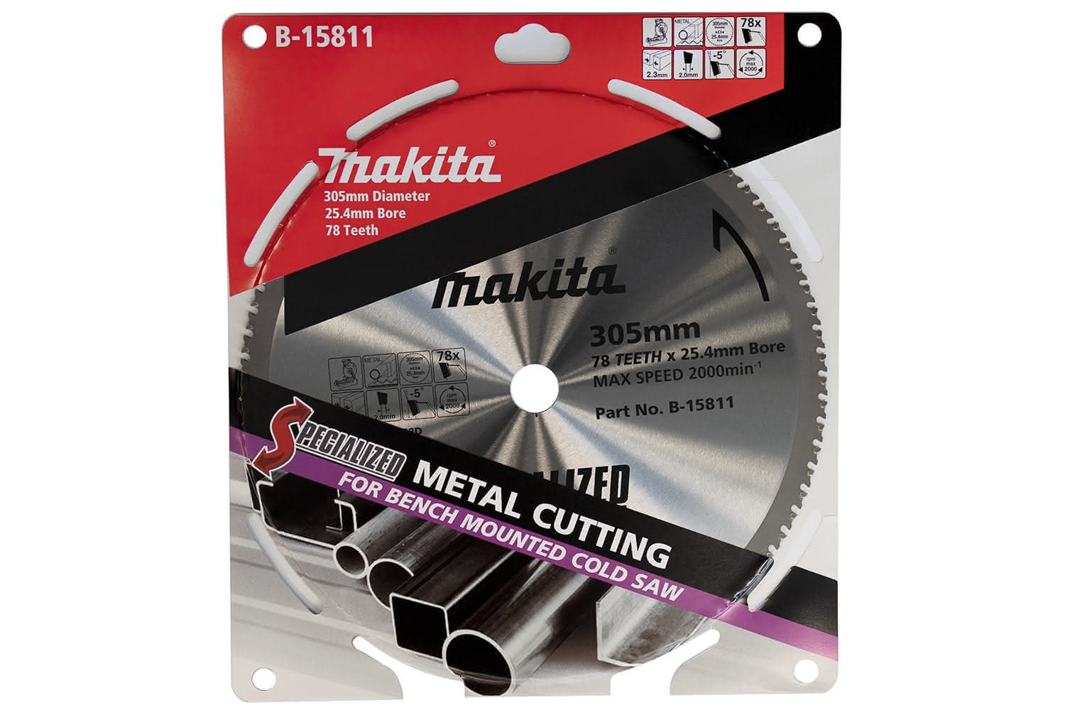 Makita Accessory Details 305mm Metal cutting blades for Bench mounted Cold saws