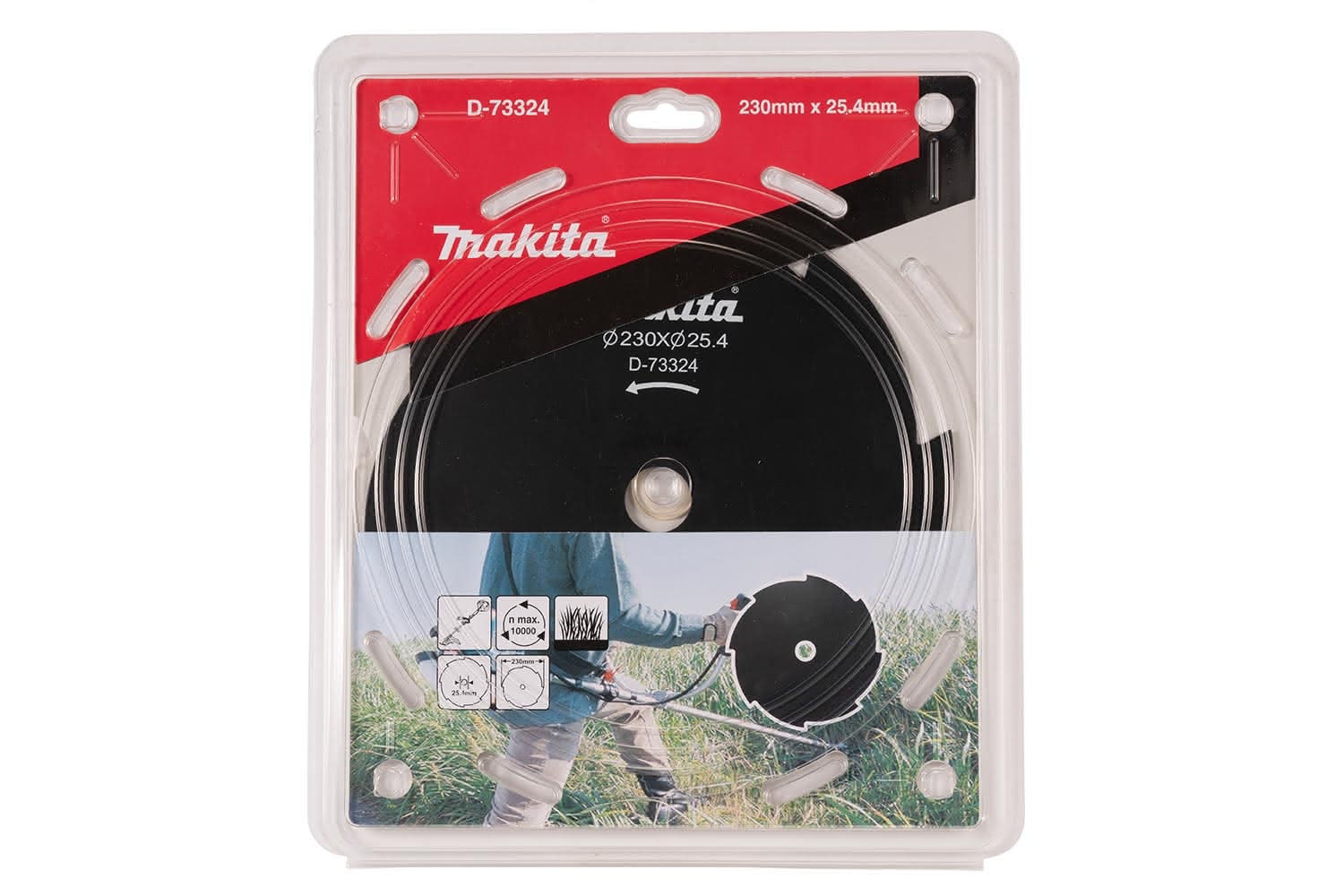 Makita Accessory Details 230mm x 25.4mm Brushcutter Blade (D73324)